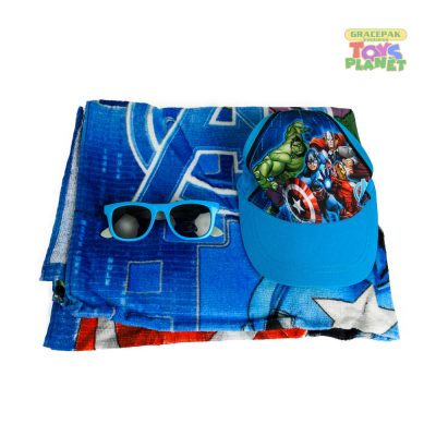 Marvel_Avengers 4in1_Beach Set - Bag , Towel , Caps & Sunglasses